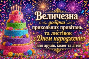 Величезна добірка прикольних привітань та листівок з Днем народження для друзів, колег та дітей