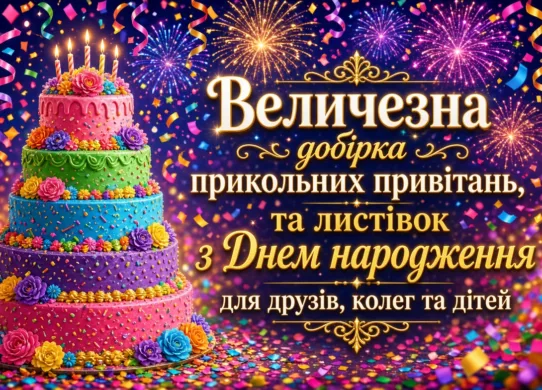Величезна добірка прикольних привітань та листівок з Днем народження для друзів, колег та дітей