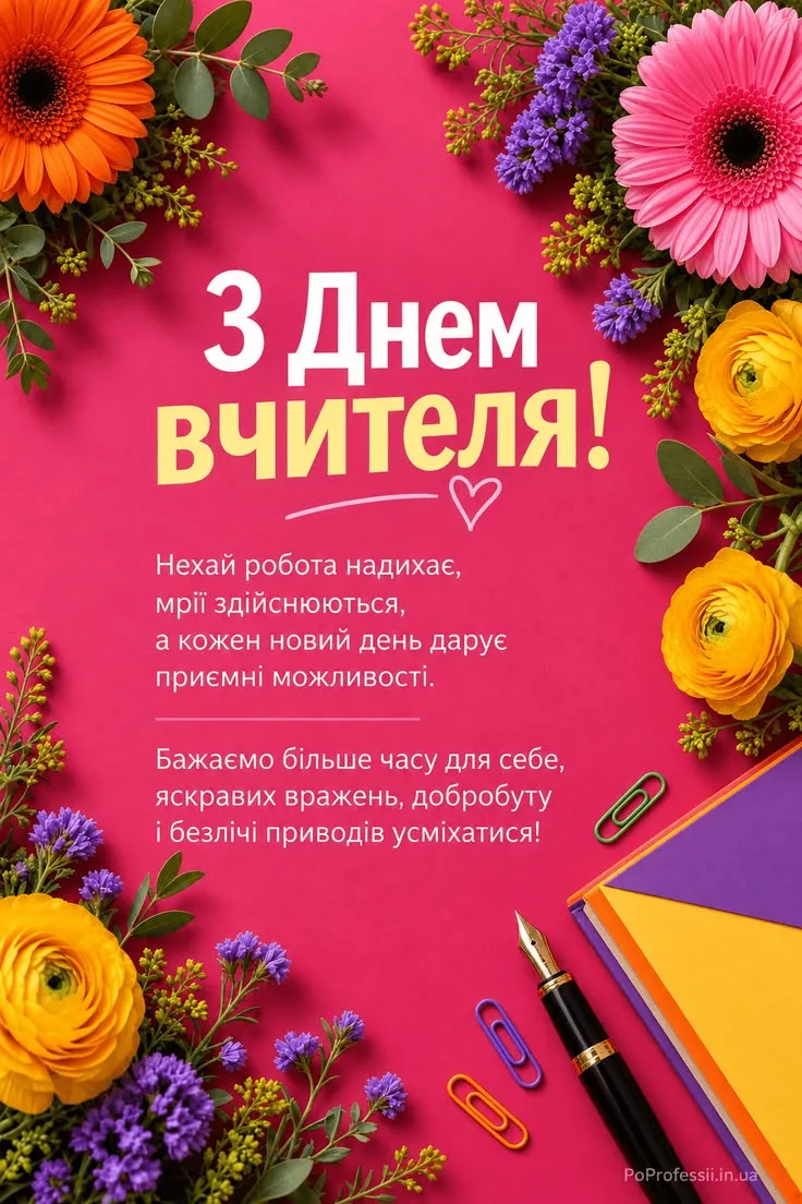 Щирі привітання з Днем вчителя 2026