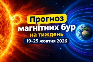Прогноз магнітних бур на тиждень 19-25 жовтня 2026