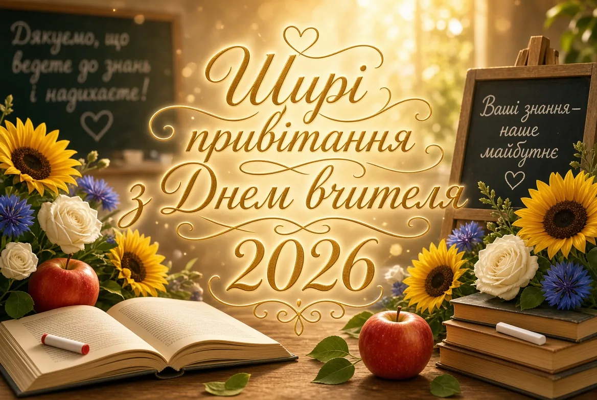 Щирі привітання з Днем вчителя 2026